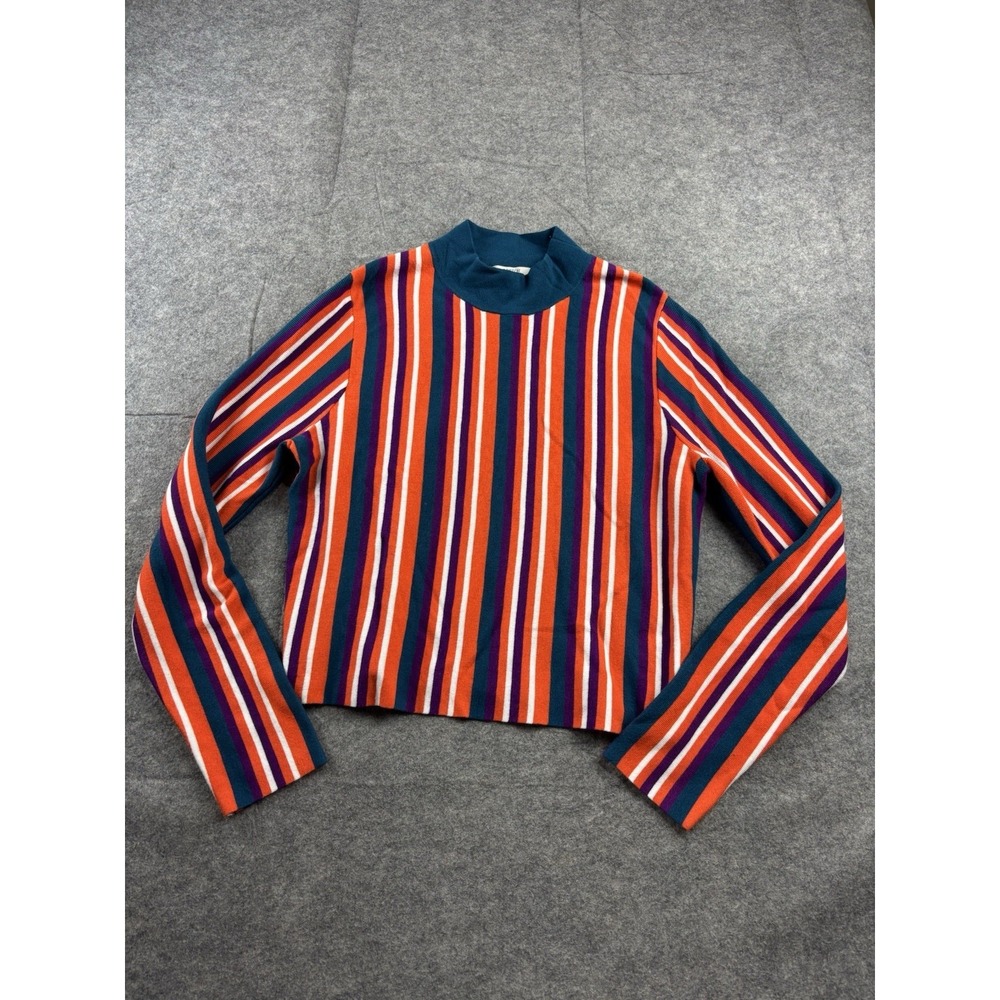 Victor Glemaud Target Womens Lβ Striped Mock Neck Cropped Sweater Retro Funky